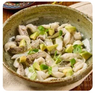 Marinated seabass mezze