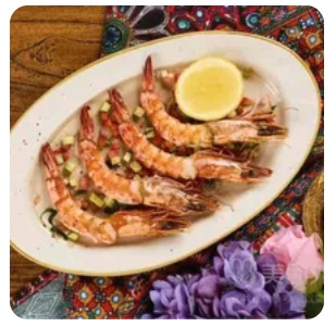 Tiger prawn with sauce