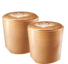 Double cup almond latte