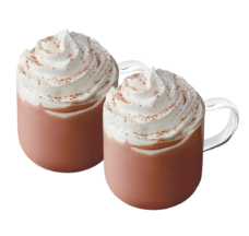 Double cups of classic chocolate drinks