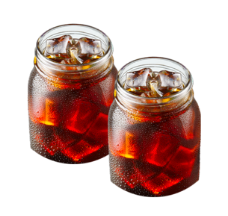 Double cups of cold iced coffee
