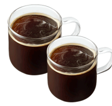 Double cups of American coffee
