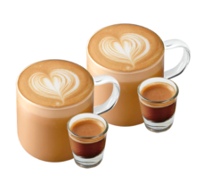 Double cup espresso latte