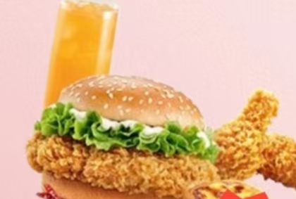 Popular celebrity meal (spicy chicken leg burger)