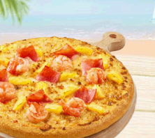 Hawaiian Style White Shrimp Pizza