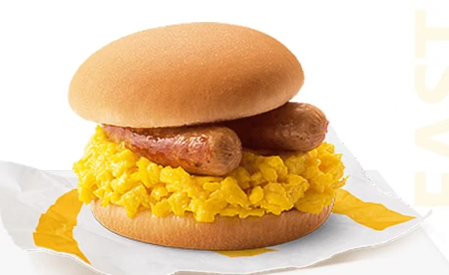 German Thuringian Sausage Fried Double Egg Burger + Drink