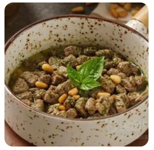 Pesto Diced Meat