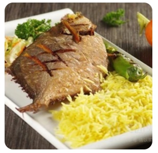 Roasted Golden Pomfret with Arabic Rice