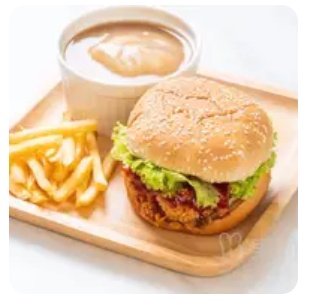 2 Spicy Chicken Burgers + Fries + 4 Pumpkin Pies + 2 Drinks