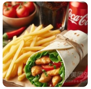 Chicken rolls+chips+cola