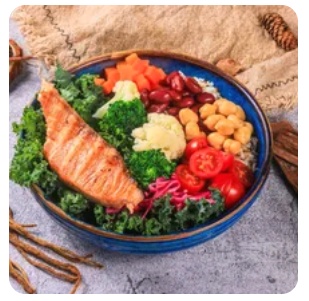 Salmon Energy Bowl + American Coffee