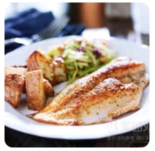 French-style Fried Red Snapper with Grilled Vegetables and Mashed Potatoes